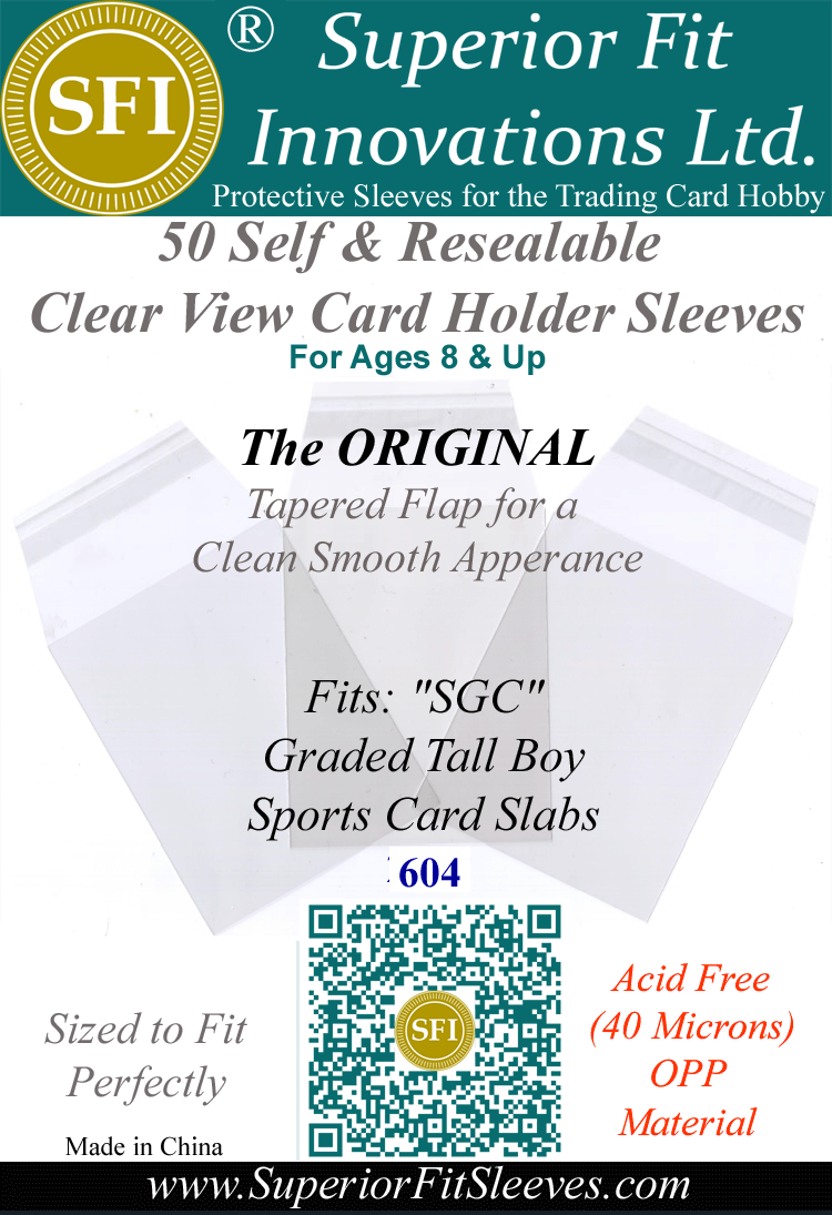 sgc graded card sleeves Max Protection 100ct PVC film BCW - Graded Card Resealable